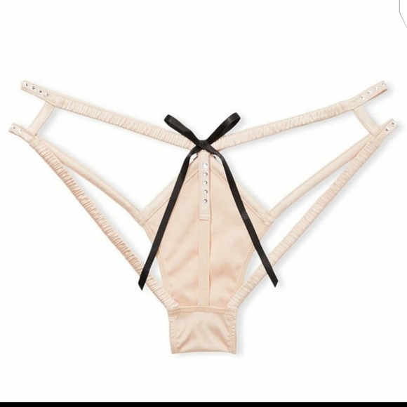 Victorias Secret Dream Angels Rhinestone Strappy Satin Shine Cheekini Panty - Picture 3 of 11